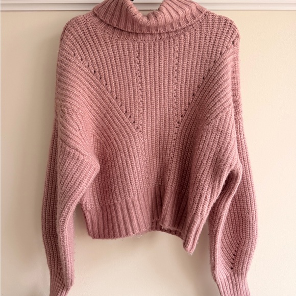 Varley Pointelle Turtleneck Sweater - Dusty Rose - Picture 4 of 8